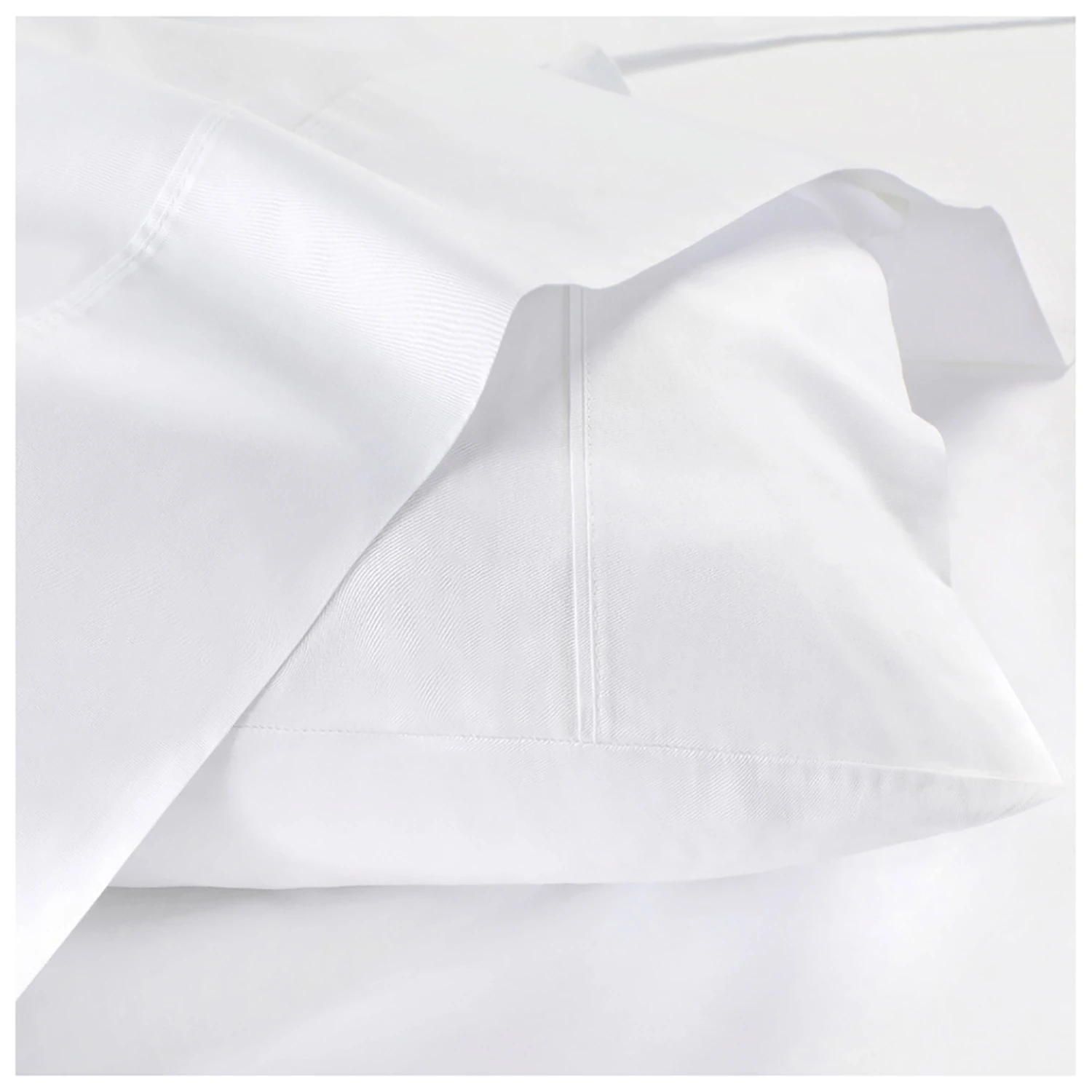 Sábanas 1.5 Plaza 144 Hilos Liso Blanco - Imagen 4