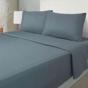 Sábanas Embossed  1.5 Plaza Microfibra Gris