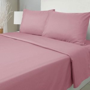 Sábanas Embossed 2.0 Plazas Microfibra Rosa