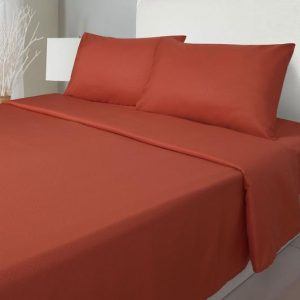 Sábanas Embossed 2.0 Plazas Microfibra Terracota