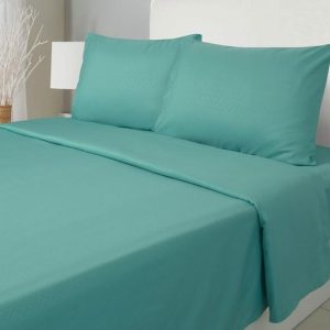 Sábanas Embossed 1.5 Plaza Microfibra Turquesa