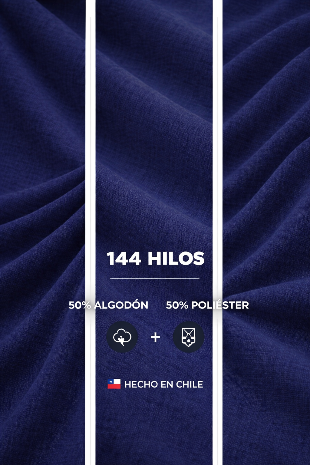 Sábanas 2.0 Plazas 144 Hilos Liso Azul - Imagen 5