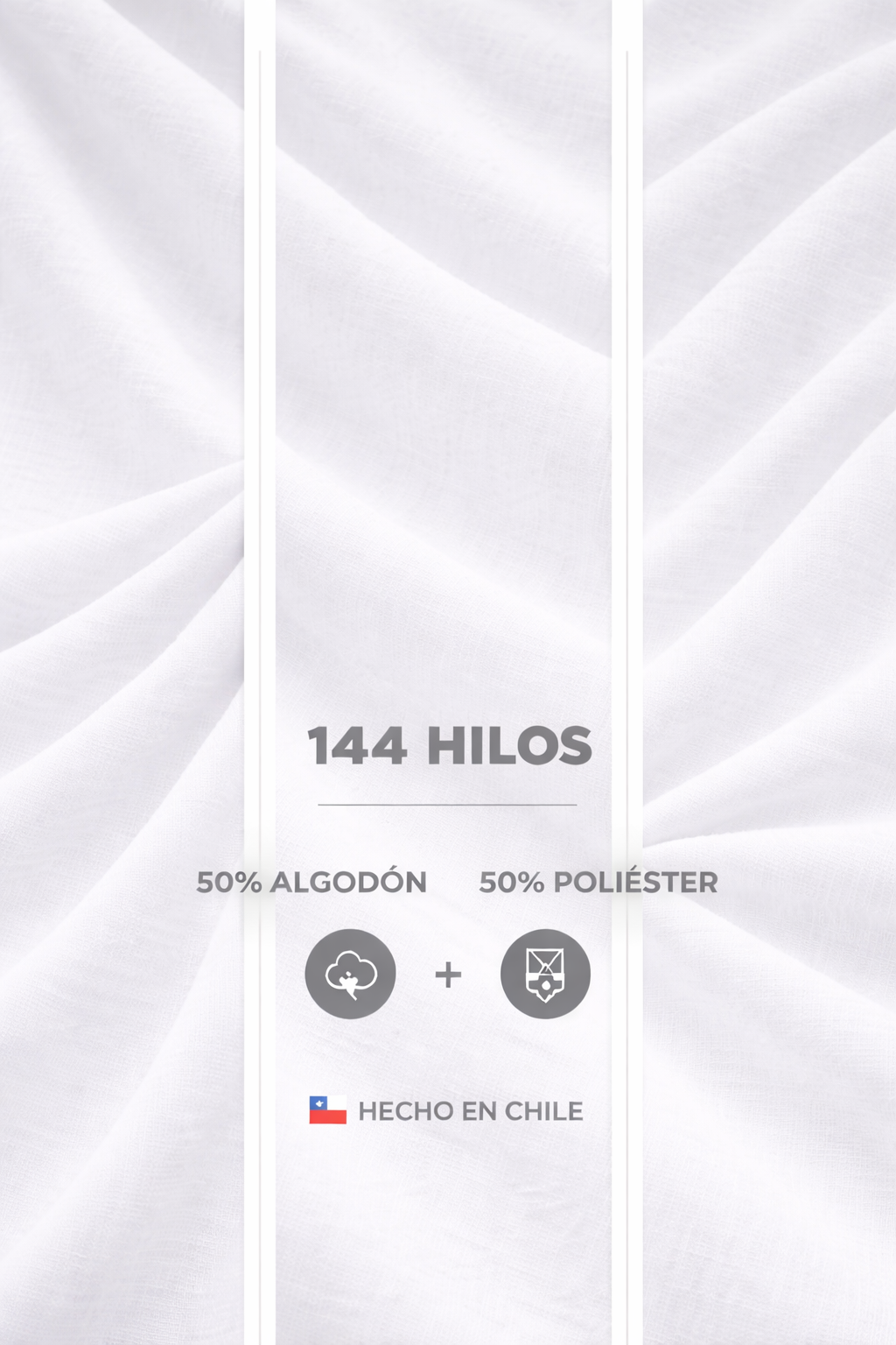 Sábanas 1.0 Plaza 144 Hilos Liso Blanco - Imagen 5