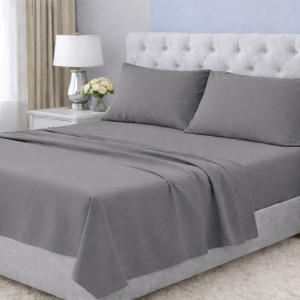 Sábanas 1.5 Plaza 144 Hilos Liso Gris