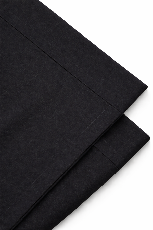 Negro Detalle Sábanas King 144 Hilos Liso Negro
