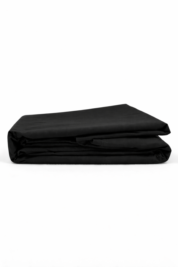 Negro Doblada Sábanas King 144 Hilos Liso Negro