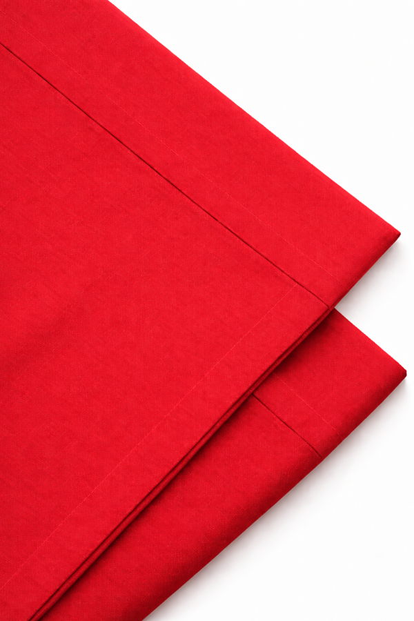Sábanas 1.0 Plaza 144 Hilos Liso Rojo Italiano