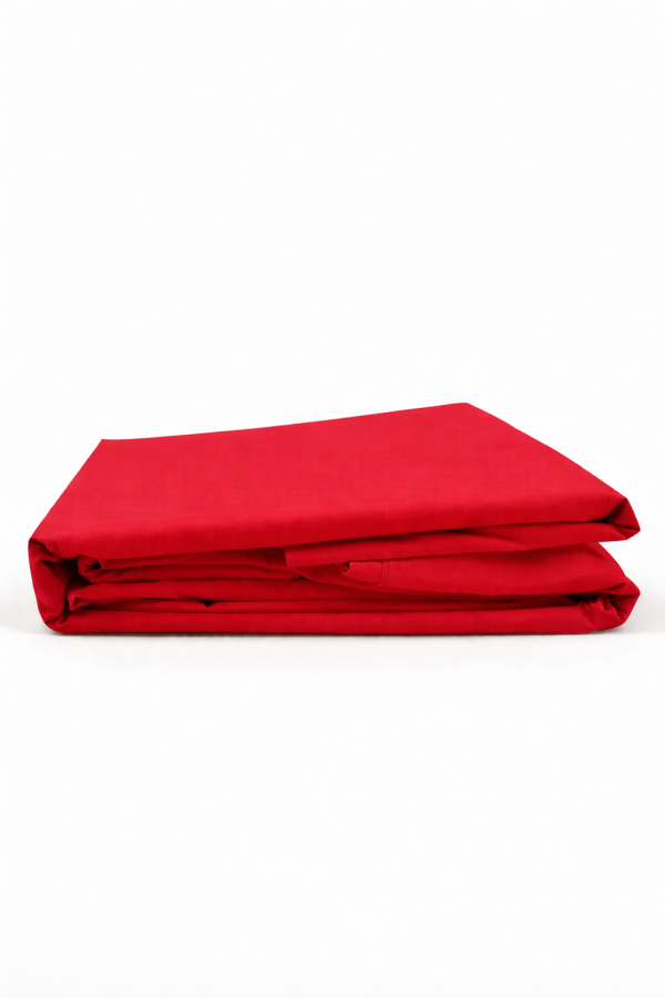 Sábanas 1.0 Plaza 144 Hilos Liso Rojo Italiano