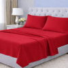 Sábanas 1.0 Plaza 144 Hilos Liso Rojo Italiano