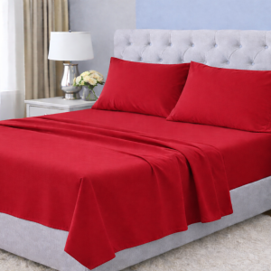 Sábanas 2.0 Plazas 144 Hilos Liso Rojo Italiano