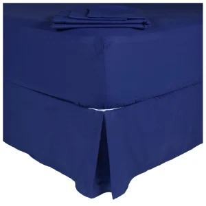 Sábanas 1.5 Plaza 144 Hilos Liso Azul