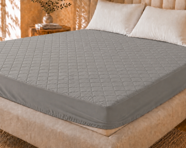 Ambientada Cubre Colchón Ajustable 1.0 Plaza MF/TNT 90G Gris